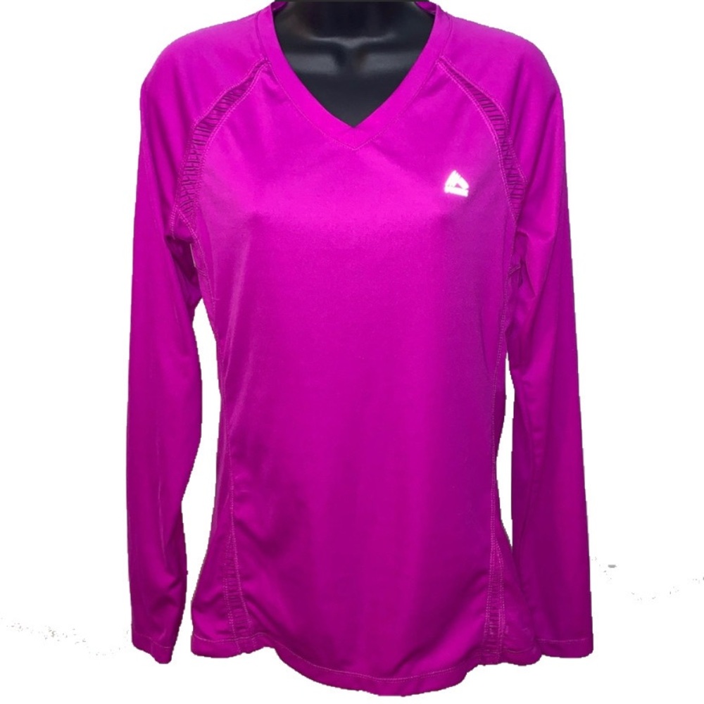 Long sleeve fuchsia athletic tee